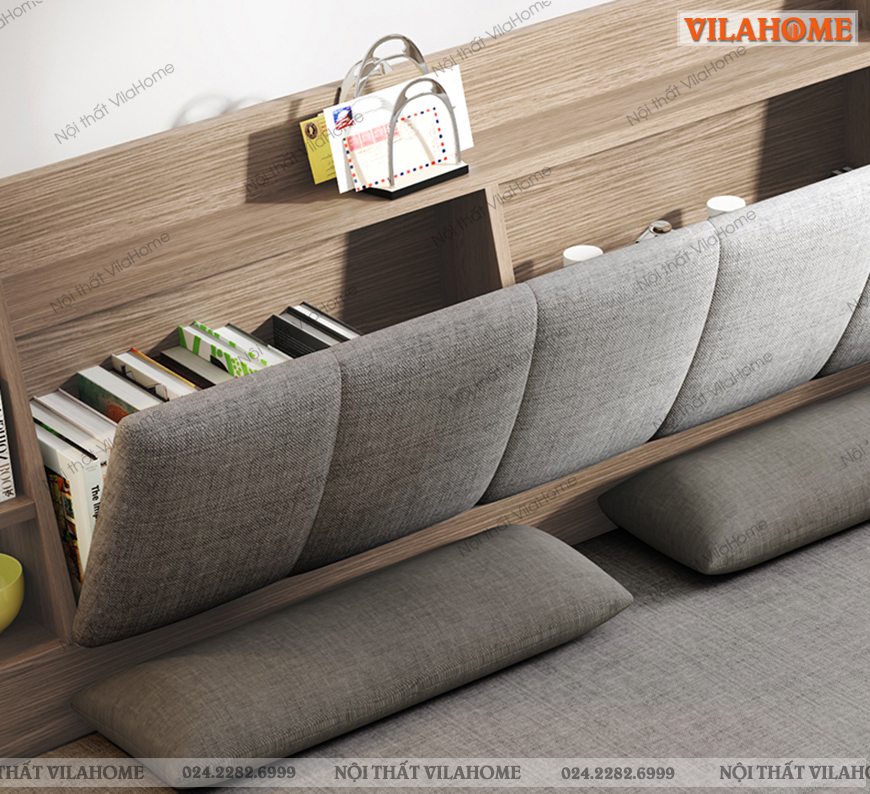 giá sách siêu sáng tạo tích hợp trong cùng siêu phẩm ghế sofa kết hợp giường GS02