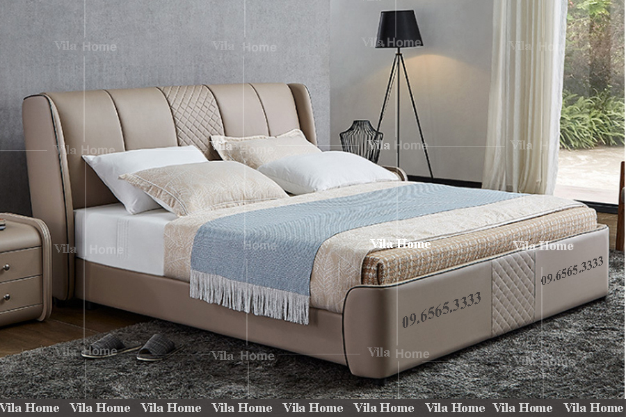 Địa Chỉ bán giường ngủ bọc da cao cấp hàng nhập khẩu, mẫu giường ngủ hiện đại đẹp sang trọng