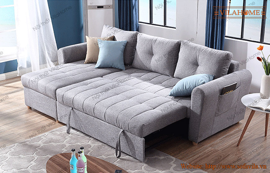 Sofa giường màu xám ghi dành cho phòng ngủ 