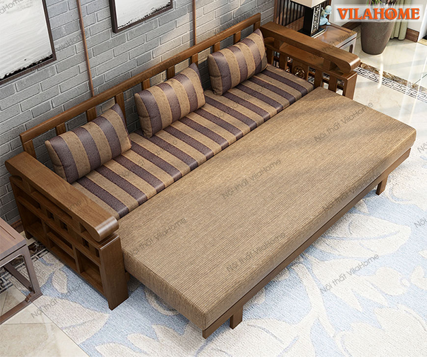 Sofa kéo ra thành giường gỗ