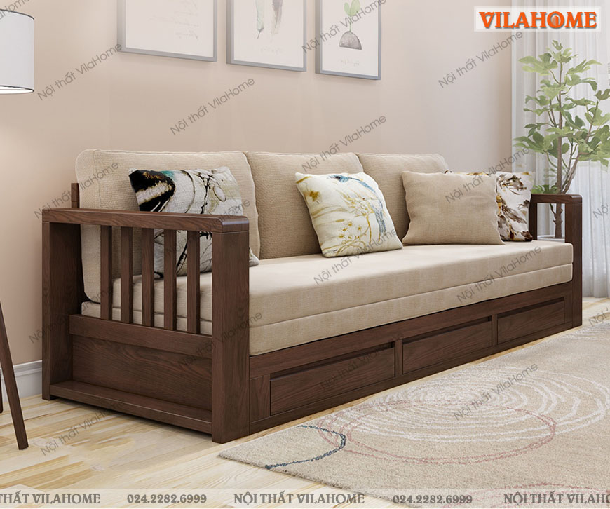 Sofa giường gỗ G902 đẹp 2020