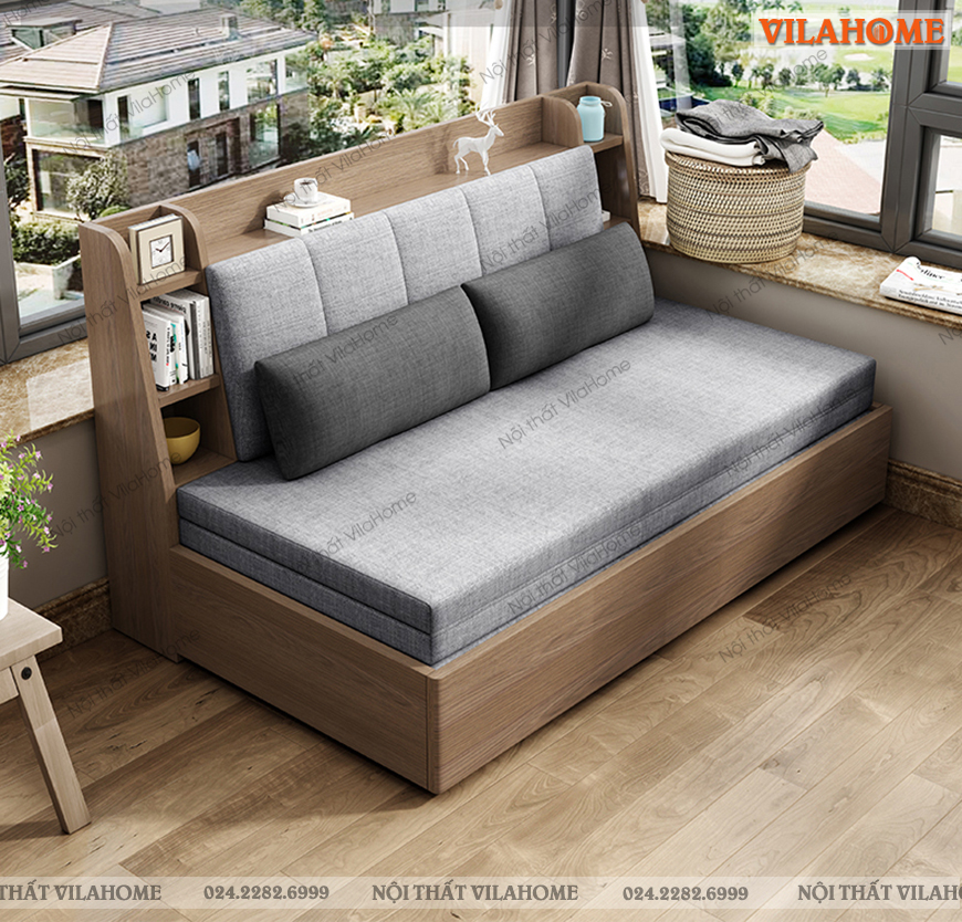 Mẫu sofa giường gỗ đẹp