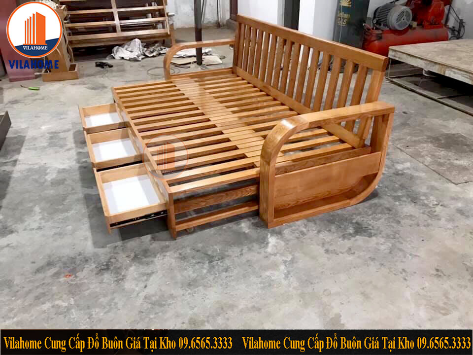 Sofa giường gỗ bền bỉ cùng năm tháng