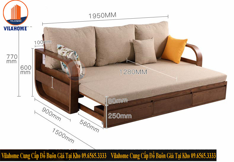 Ghế giường gỗ được thiết kế khoa học