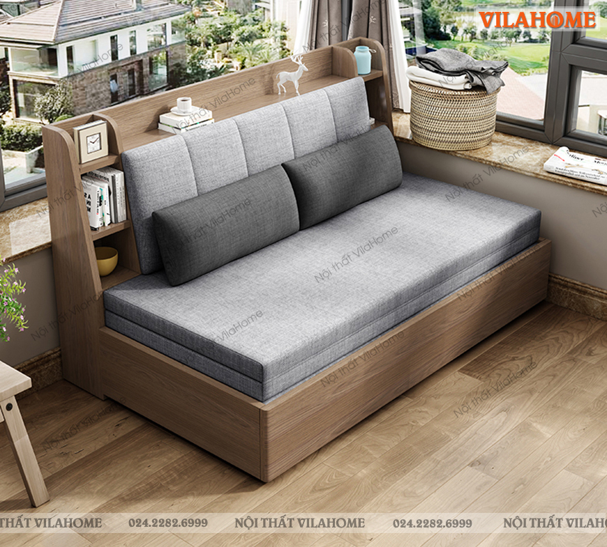 Ghế sofa kết hợp giường GS02 khi để ở chế độ sofa