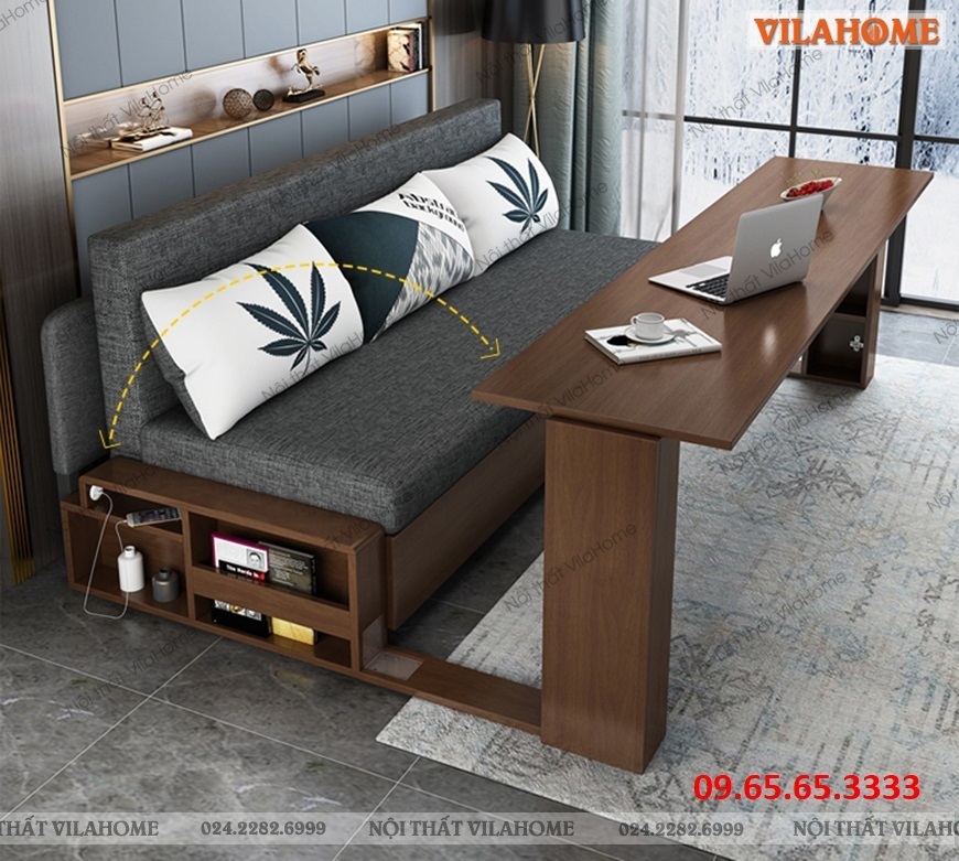 Ghế sofa giường kết hợp bàn làm việc cho không gian nhỏ hẹp