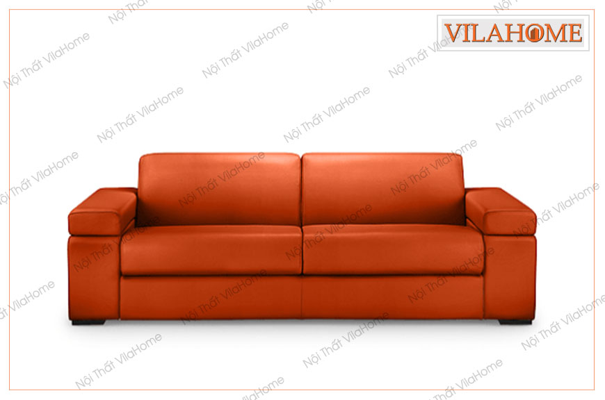 Sofa giường nhập khẩu 9907 màu cam rực rỡ thiết kế hiện đại