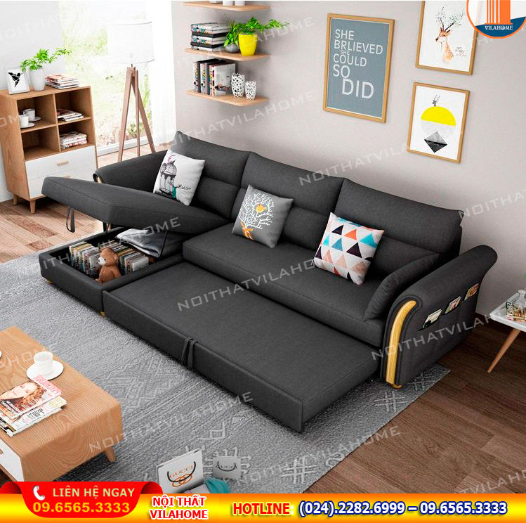 Mặt hàng ghế sofa giường đa năng cao cấp màu đen