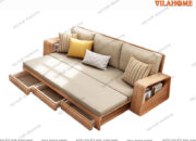 Sofa giường làm từ chất liệu gỗ xịn sò