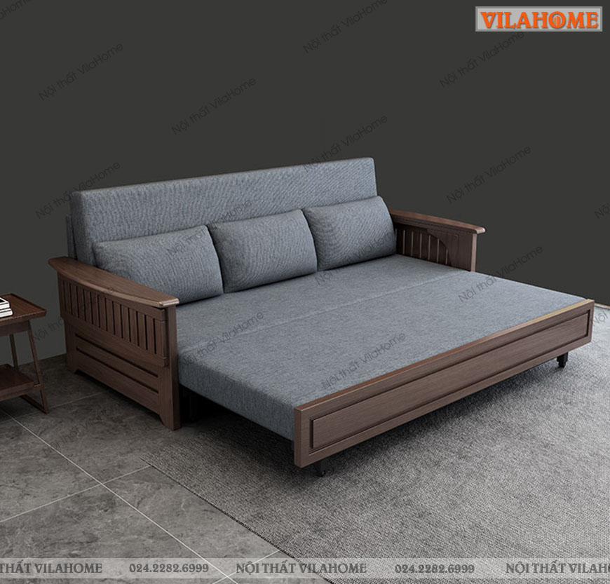 Sofa khung gỗ tự nhiên nhỏ gọn thích hợp với nhiều không gian 