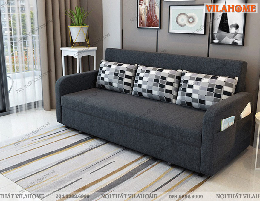 Sofa giường màu ghi xám hiện đại sang trọng