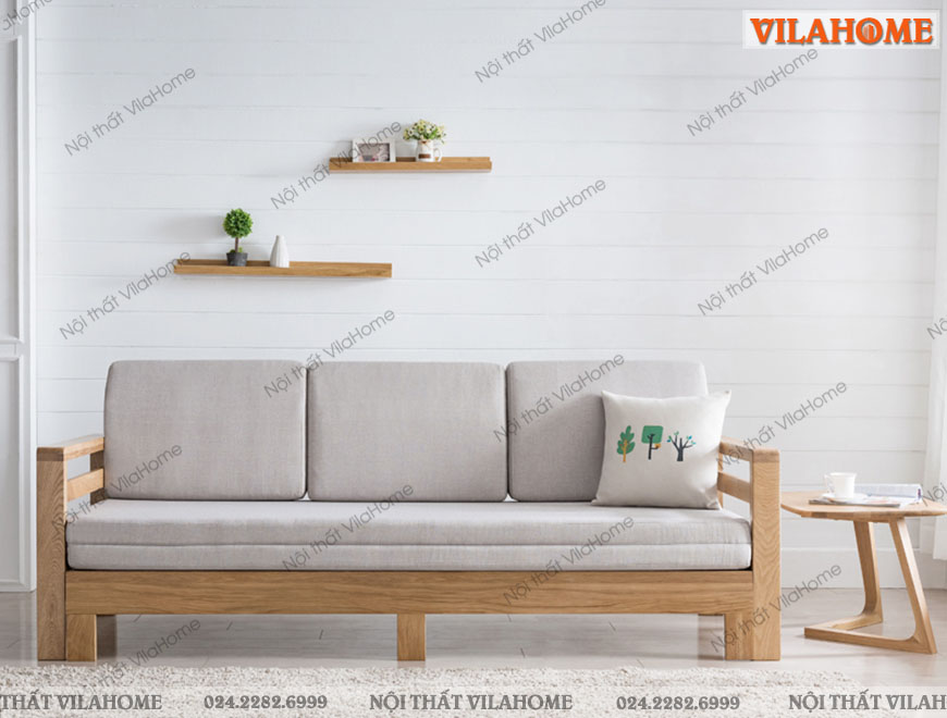ghế sofa kiêm giường ngủ làm từ gỗ tự nhiên tiện lợi cho nhà bạn