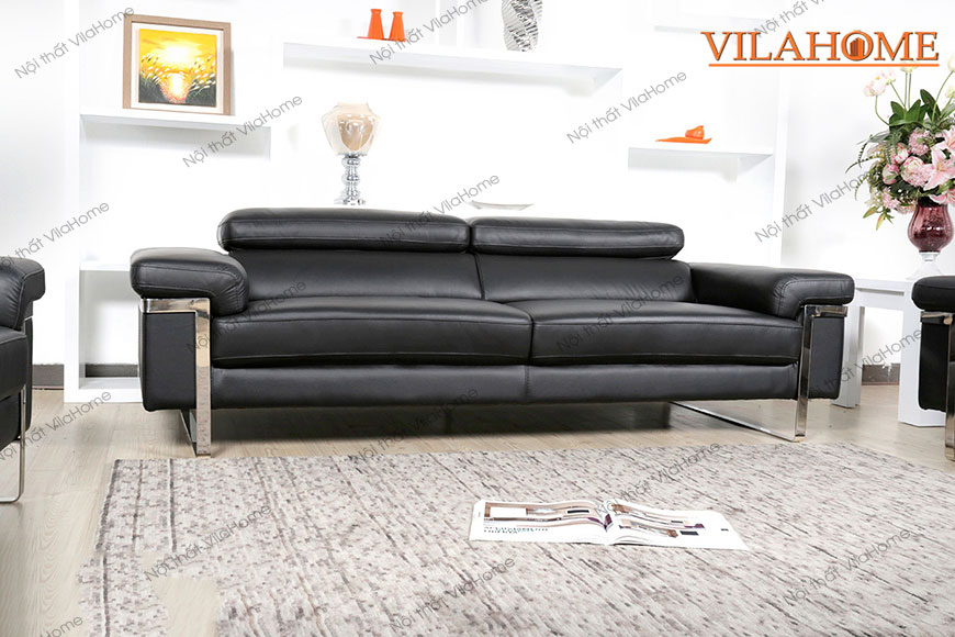 Sofa văng đẹp bộ màu đen hiện đại sang trọng
