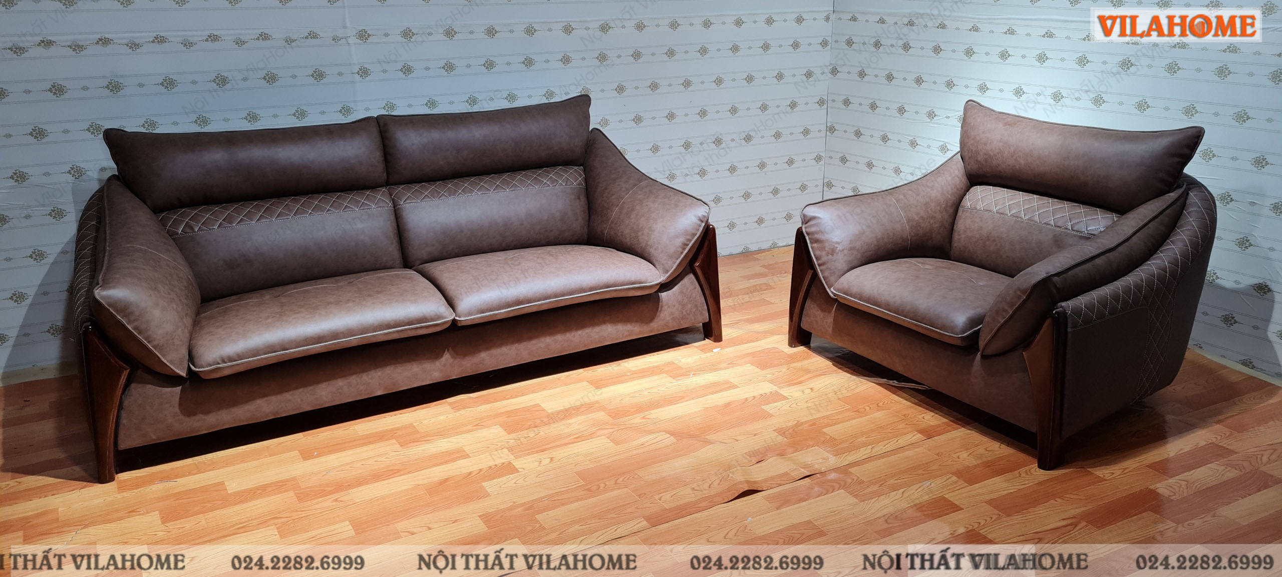 Bộ ghế sofa da phòng khách VilaHome cho khách hàng sofa ở phường Thanh Xuân Trung bàn giao