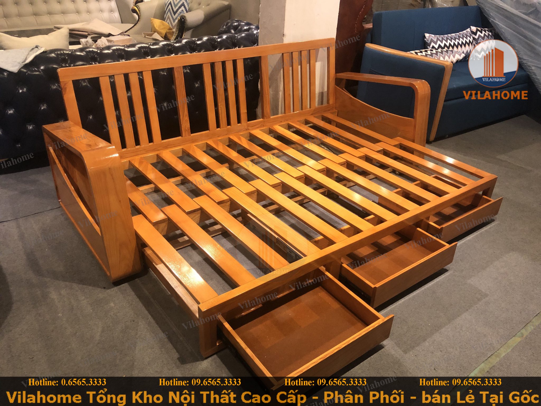 khung ghế gỗ gấp thành giường
