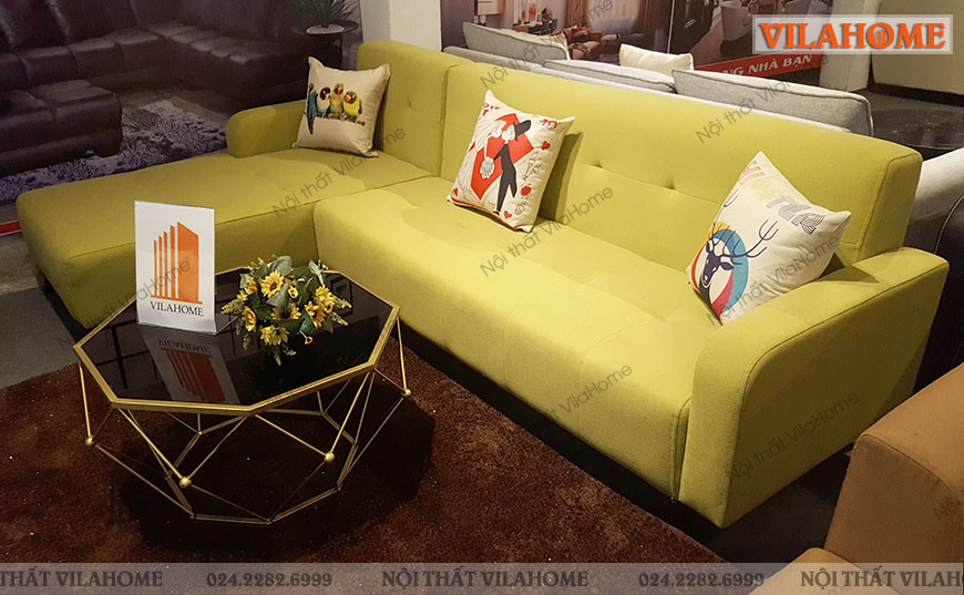 Sofa cao cấp 5039 màu xanh lá cây, một mẫu sofa phá cách cho gia đình, sofa quảng ninh tại xưởng