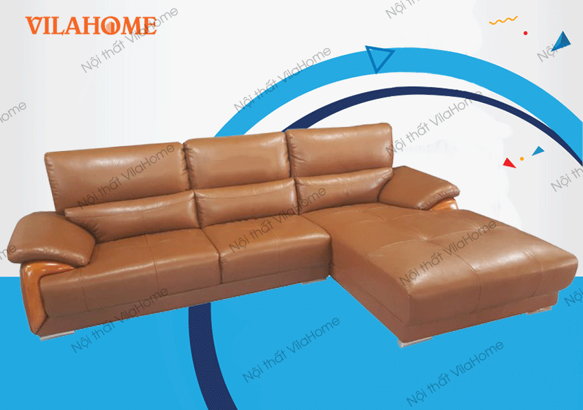 Sofa da phòng khách màu da bò NK02 NK 02 