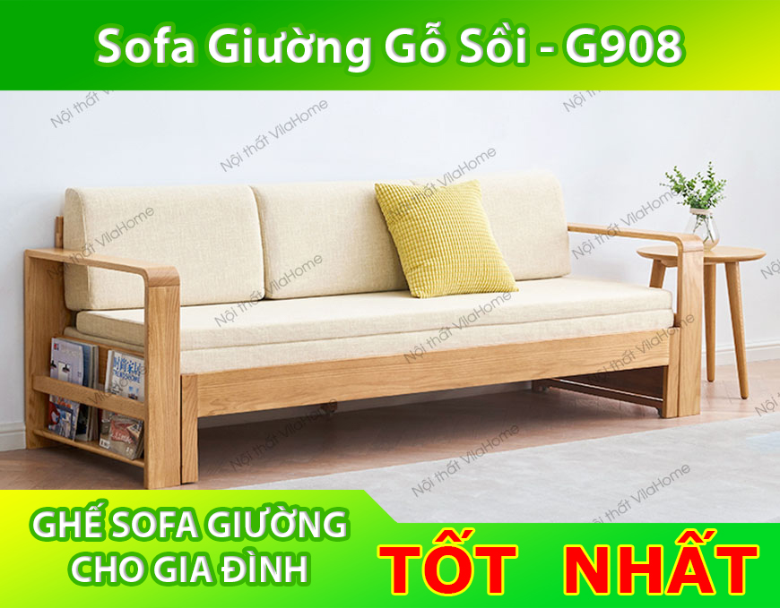 ghế sofa giường đa năng gỗ sồi