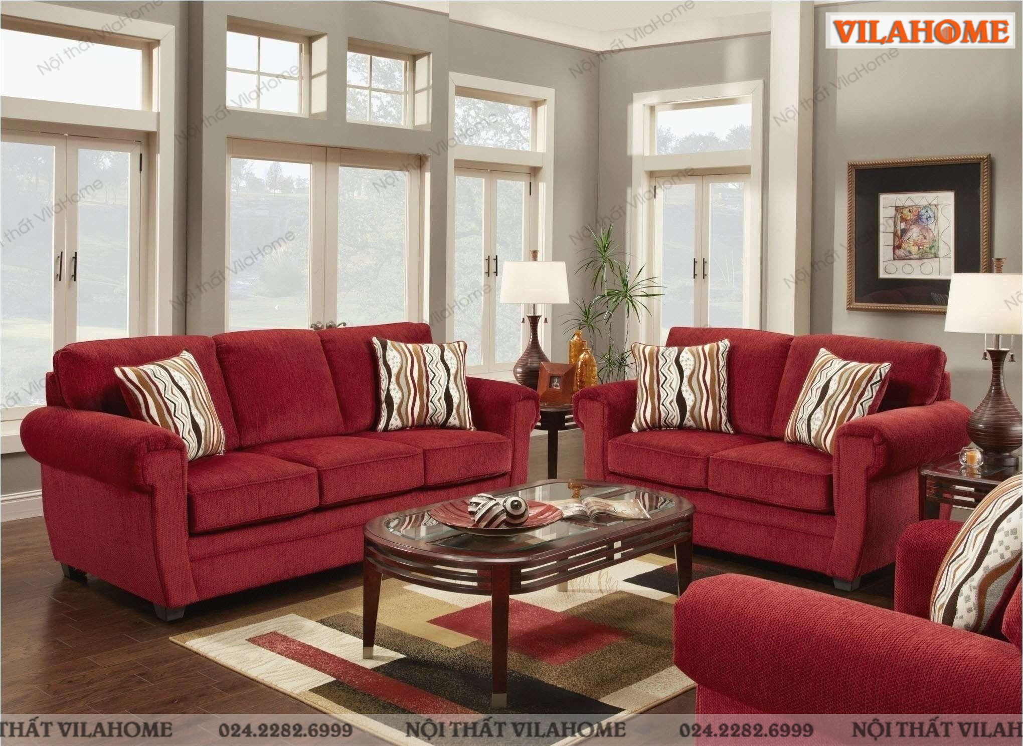 Sofa đỏ VilaHome cho phòng khách cá tính