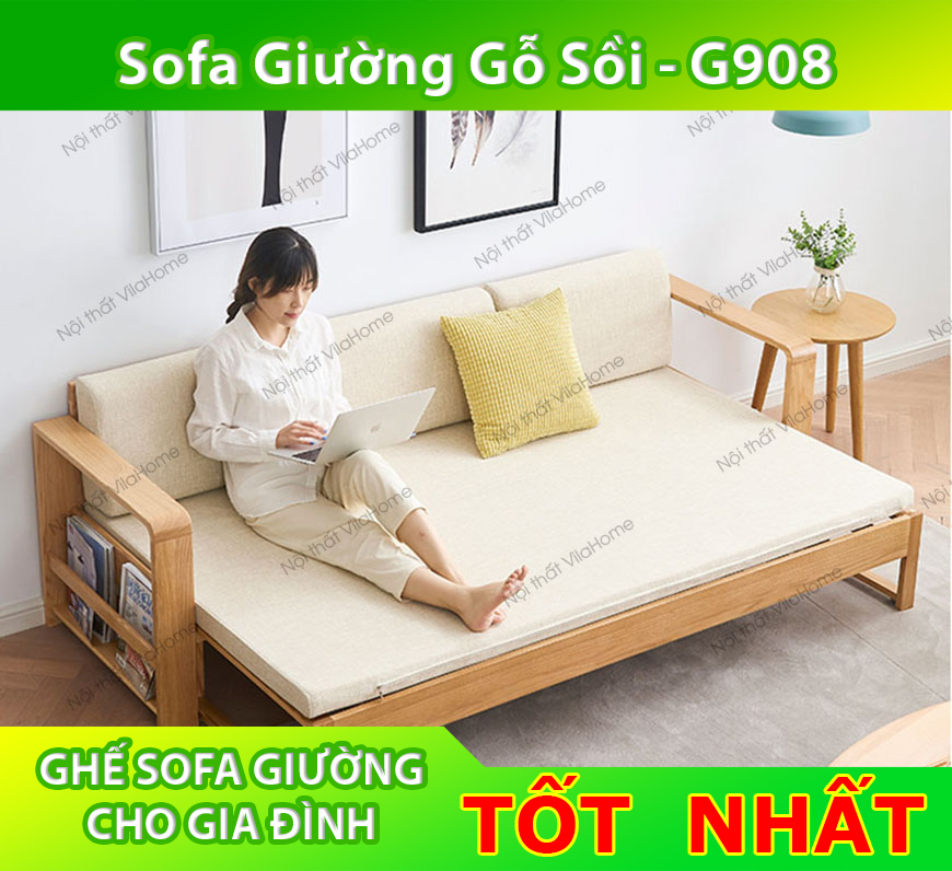 Ghế sofa giường gỗ sồi G908