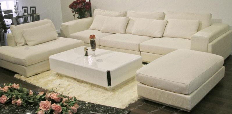 sofa hình chữ U cho phòng khách rộng