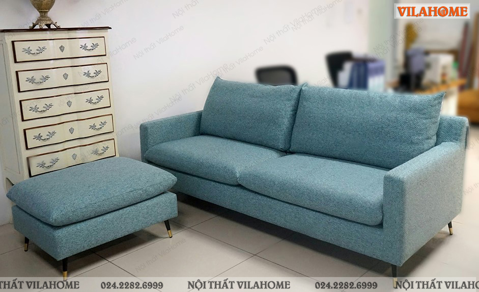 sofa nhập khẩu malaysia bọc nỉ màu xanh