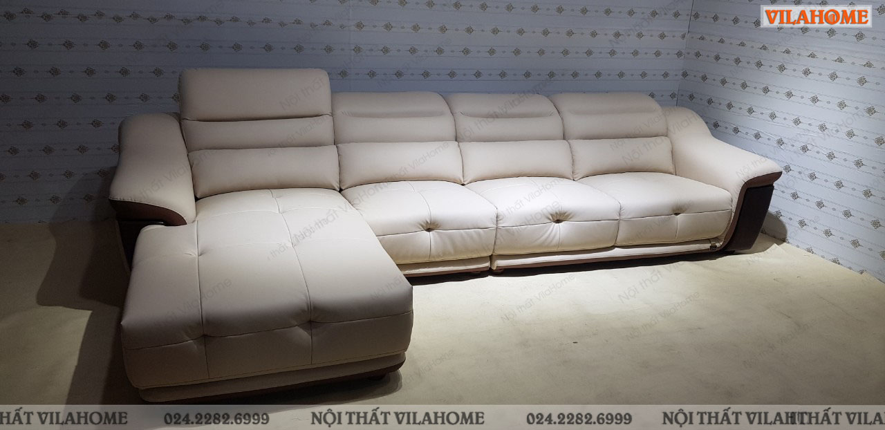 sofa da màu be trắng kem