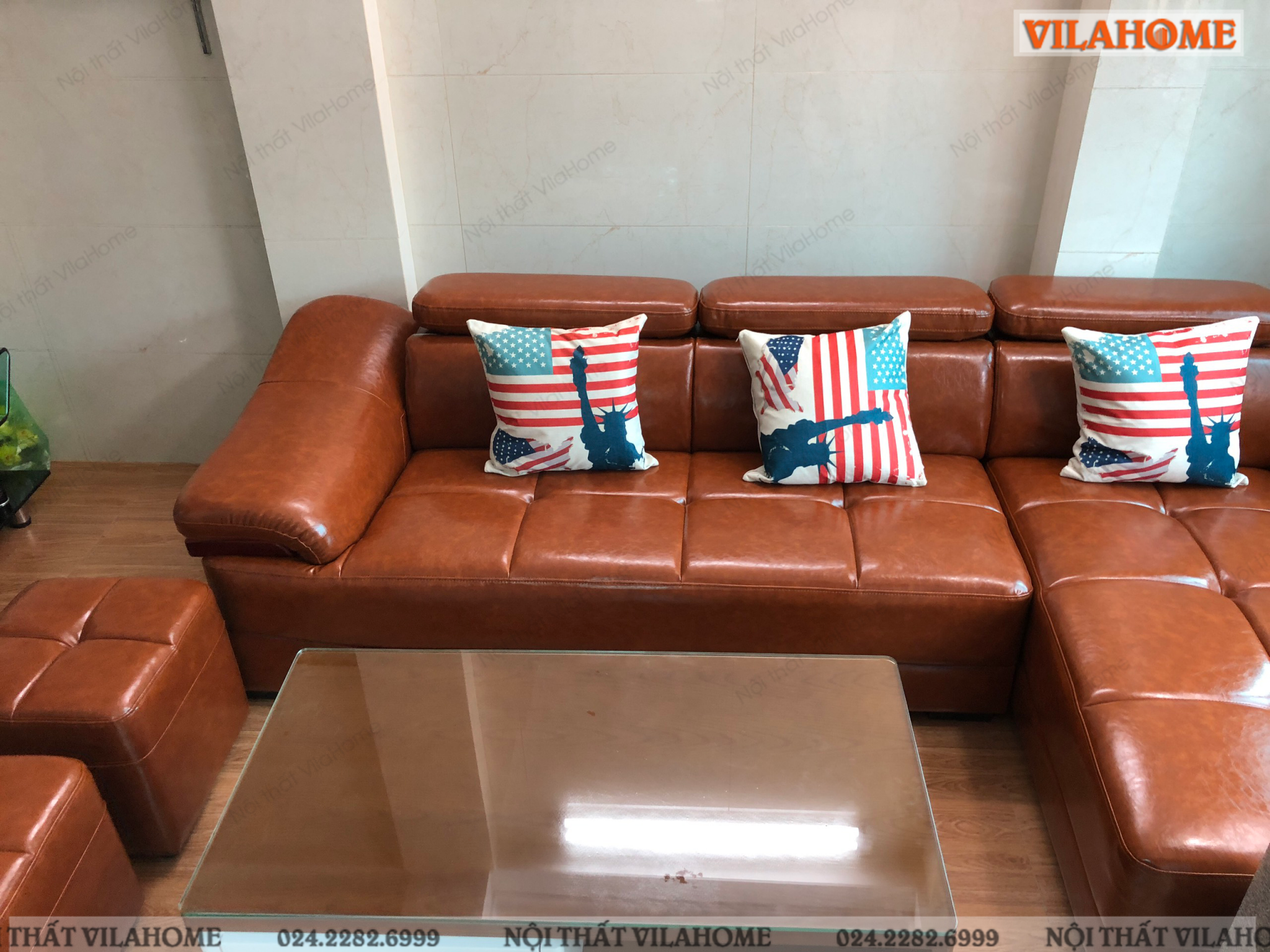 hình ảnh sofa cao cấp màu nâu cho khách hàng ở Hà Nội