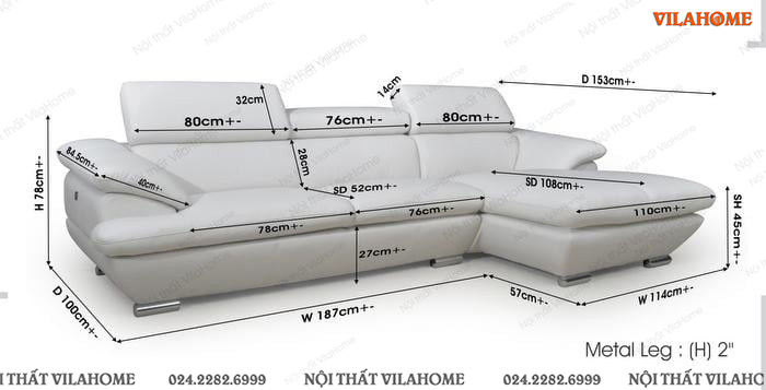 kích thước sofa cho phòng khách rộng