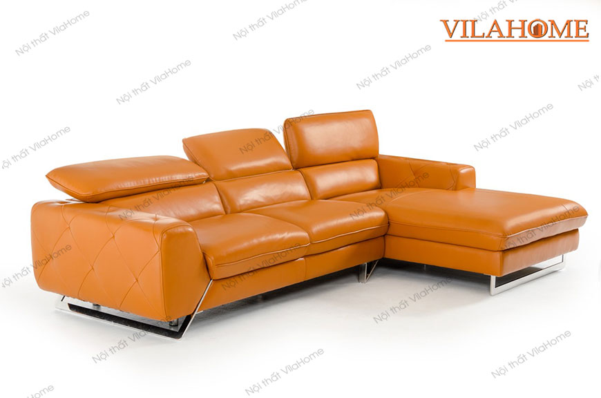 sofa da microfiber màu cam