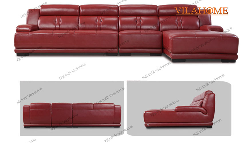 Sofa bọc da cao cấp Microfiber màu đỏ đô