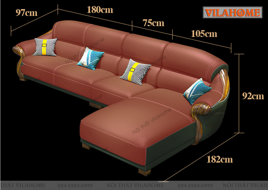 Mua sofa góc với các kích thước đa dạng