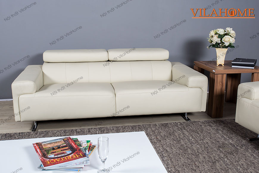 Sofa văng bộ màu trắng 1 ghế đôi và 1 ghế đơn