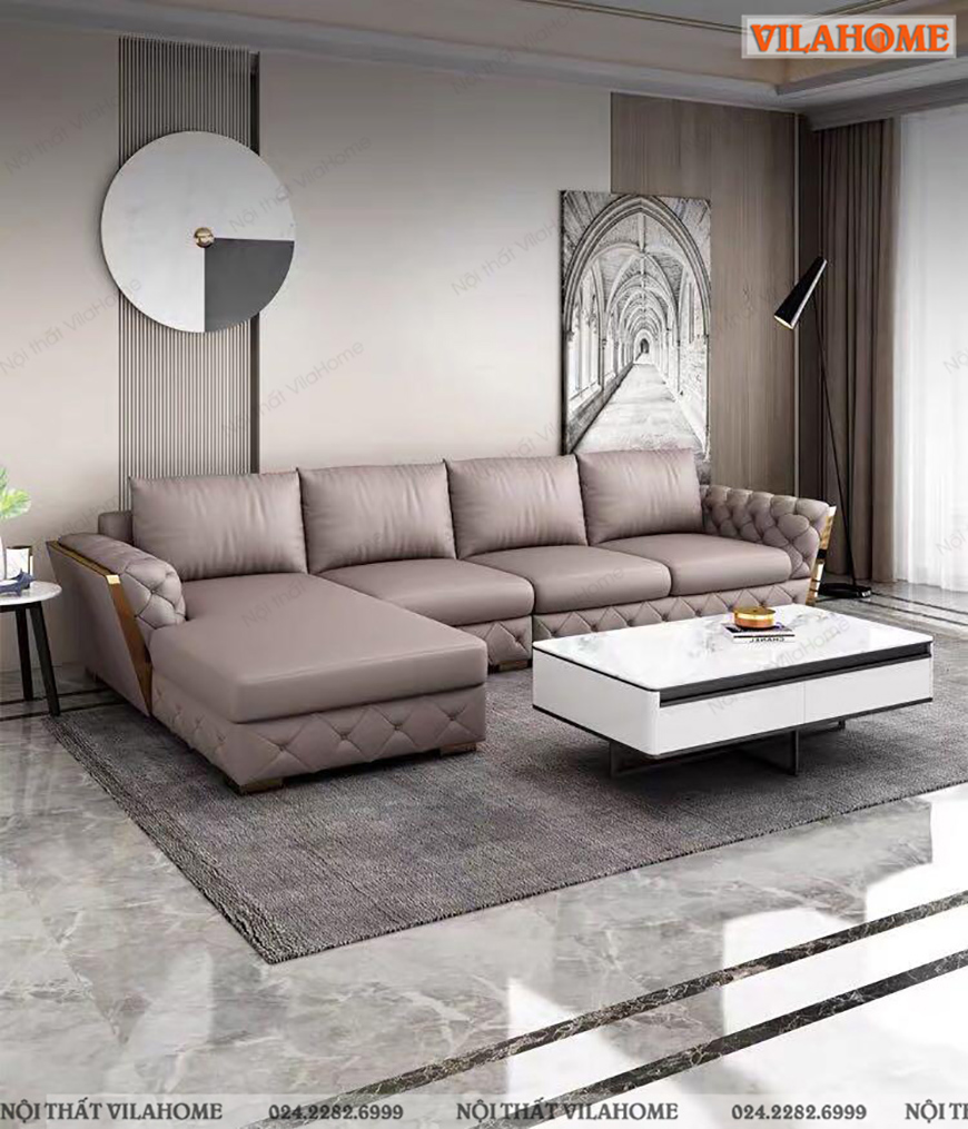 Các loại sofa góc phổ biến theo thiết kế chất da