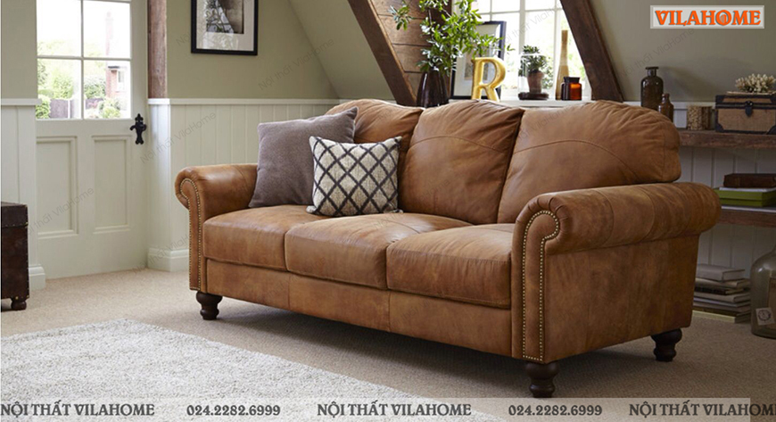 Sofa Văng Đẹp Ba Chỗ Ngồi Màu Vintage kiểu dáng cổ điển