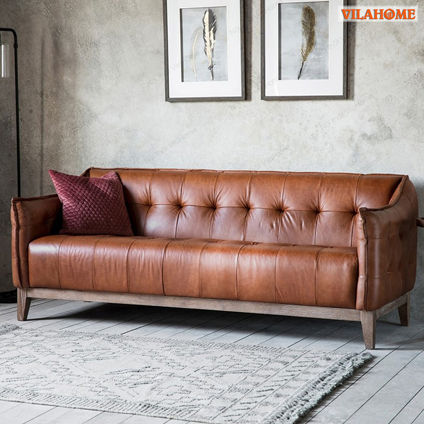 Ghế sofa văng màu cam nâu đất 1m65