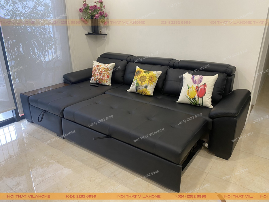 Giường ghế sofa đa năng làm từ da thật hàng nhập khẩu đẹp