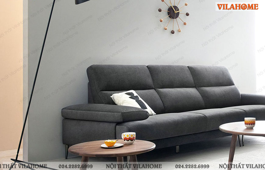 Đóng sofa văng nỉ màu đen Hà Nội theo yêu cầu 
