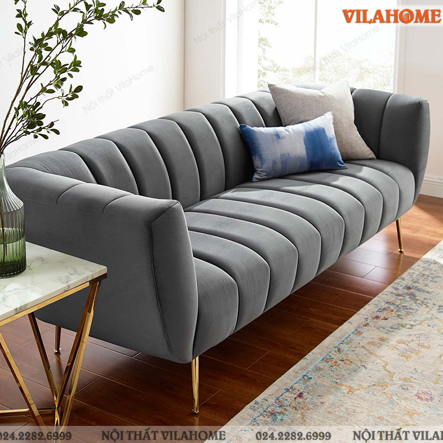 Sofa văng châu Âu màu xám 
