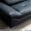 ghế sofa văng da màu đen với tay vịn thoải thấp