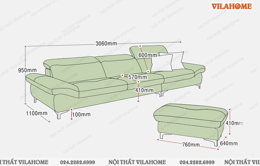bản vẽ kích thước sofa văng da 3 chỗ dài 3m x 1m