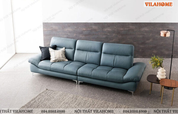 sofa văng da màu xanh ngọc kích thước 3,0m