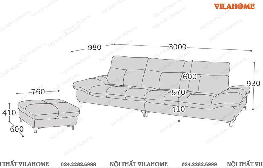 bản vẽ kích thước sofa văng da xanh ngọc 3mx0,98m