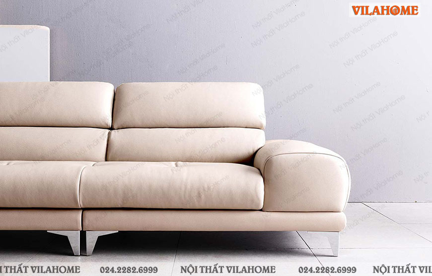 sofa văng màu trắng sữa tay vịn cao
