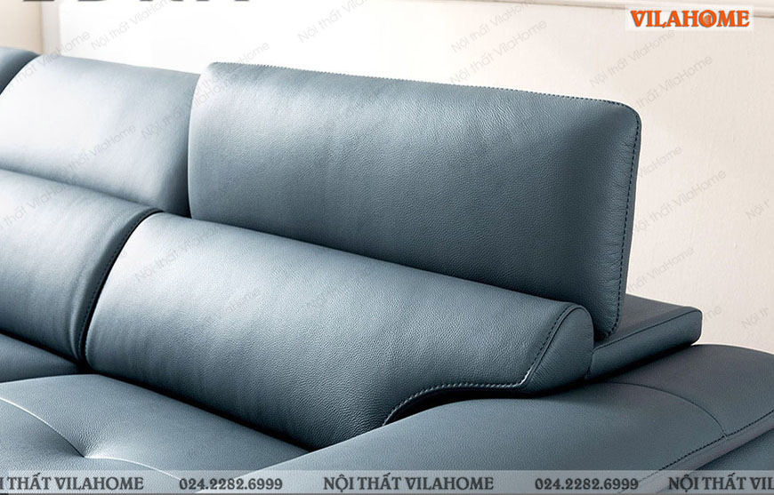 sofa văng da nhập khẩu xanh dương cao cấp
