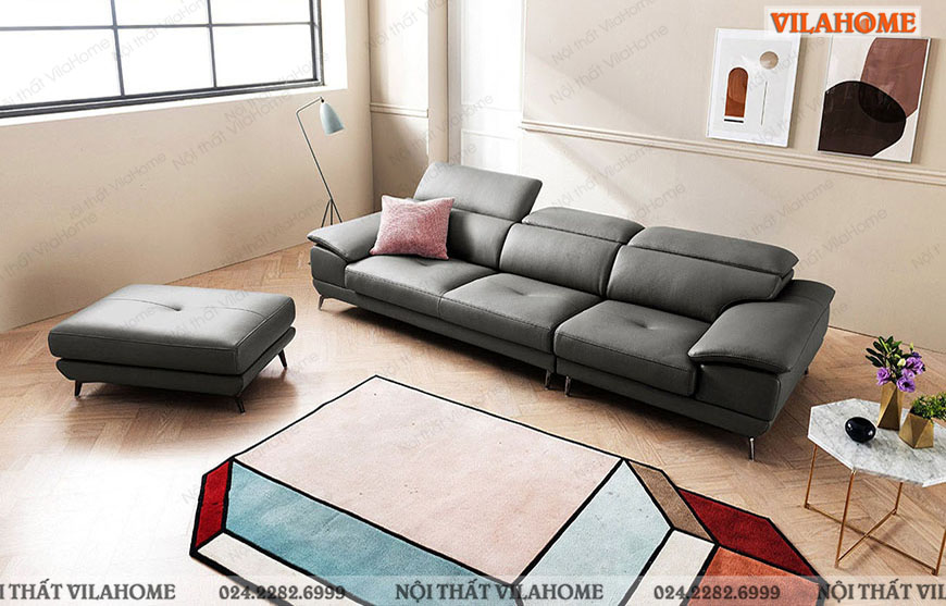 sofa văng hiện đại màu ghi xám