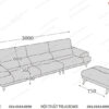 kích thước sofa văng 3m sâu 1m ba chỗ ngồi