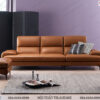 mẫu sofa văng hiện đại màu da bò dài 3m