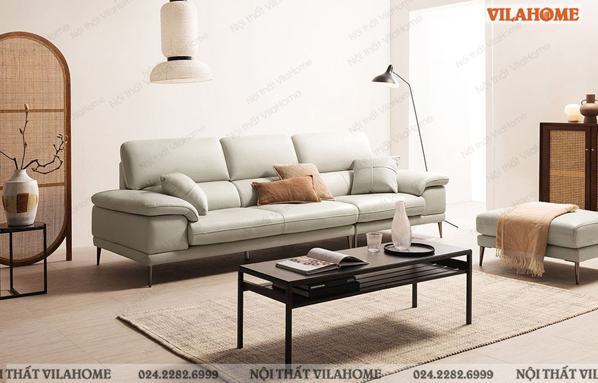 sofa văng màu trắng ba chỗ 2m65