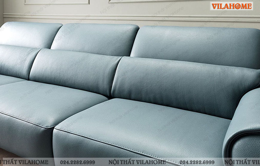 Mẫu sofa văng màu xanh bọc da cao cấp